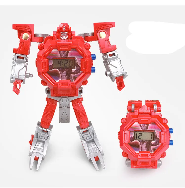 

Robot Transformation Wristwatch Toy Mecha Robot Electronic Watch Children Sports Cartoon Watches Kids Xmas Gifts