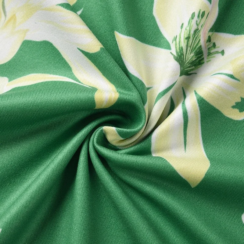 

2021 Summer New Women Dress Bohemian Flower Print Sexy V-neck Suspender Temperament Long Dress Leisure Vacation Style