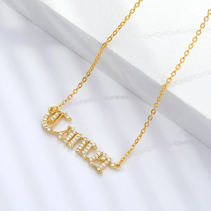 

Wholesale 12 Constellations Necklace Cubic Zodiac Charm Women And Men Simple English Letter Alphabet Pendant Jewelry Gift BFF
