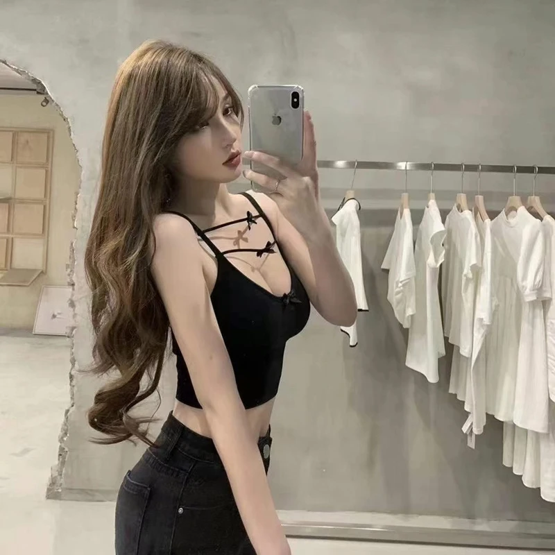 Сексуальная горячая эротическая майка женская одежда милые вязаные укороченные