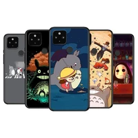 anime studio ghibli totoro soft tpu silicone black cover for google pixel 5 4a 5g 4 xl phone case