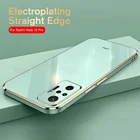 Роскошный чехол с гальваническим покрытием для Xiaomi Redmi Note 10 5G Note 10 9 8 pro max 9t, мягкий силиконовый защитный чехол для камеры без кольца