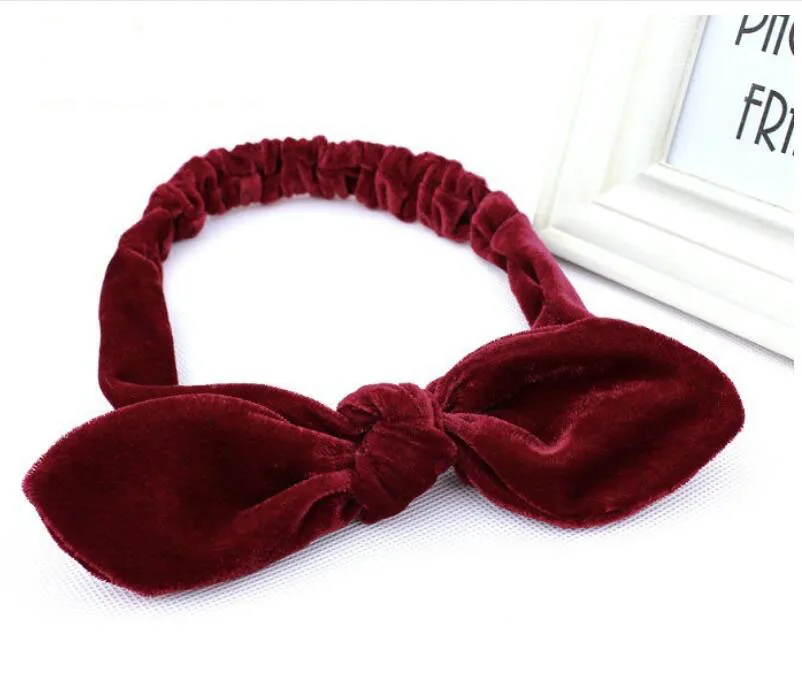 

New Cute Large Velvet Bows Headbands Velvet Bunny Headband Big Bows Women Lady Headband 20pcs/lot