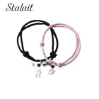 Симпатичные браслеты для пар с магнитным притягиванием космонавта, звезды, регулируемые, плетеные браслеты дружбы, корейские ювелирные изделия