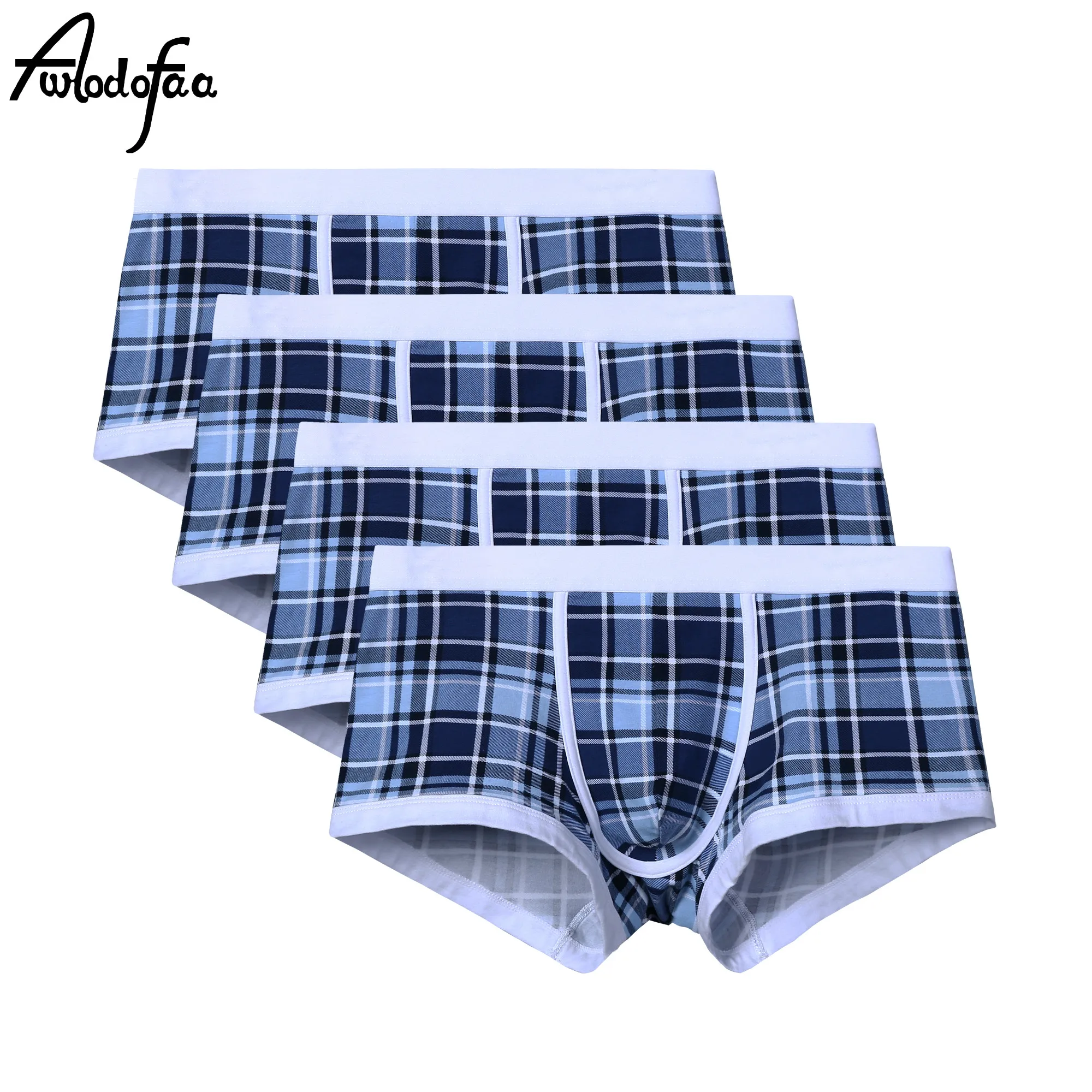 Трусы боксеры мужские 4 шт./лот хлопковые дышащие шорты пикантное нижнее белье