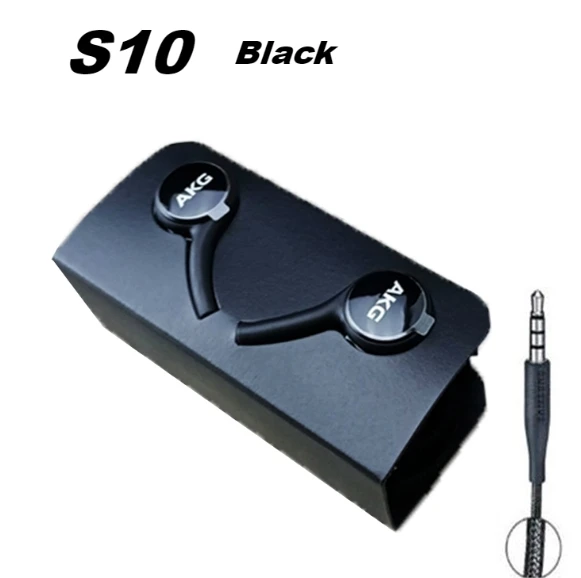 S10 black no box Наушники AKG EO IG955 в уши 3,5 мм/тип-c с микрофоном Проводная гарнитура для SAMSUNG Galaxy note10 S10/S10+ S9 S8/S8+ S7 huawei xiaomi - Цвет: S10 black no box