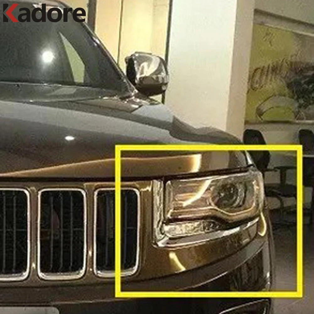 Для Jeep Grand Cherokee 2014 2018 хром головной светильник лампы для бровей век Обложка