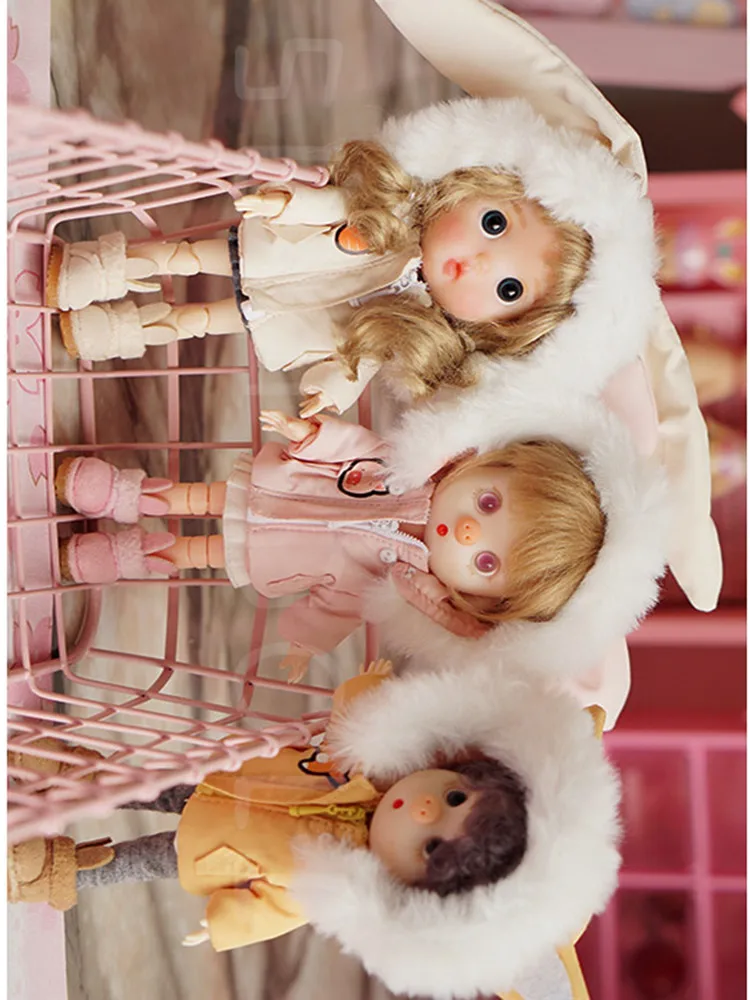1/12 хлопковое пальто для куклы OB11 с капюшоном Obitsu11 одежда (подходит BJD12 Cu-поче P9