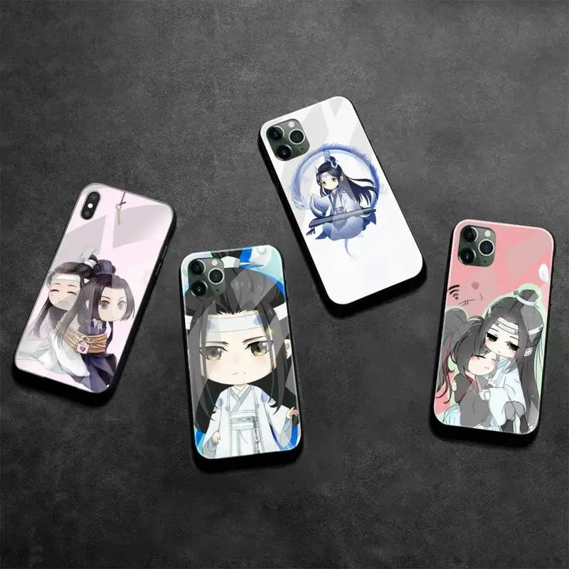 

KPUSAGRT Mo Dao Zu Shi Cartoon Soft Phone Case Capa Tempered Glass For iPhone 11 Pro XR XS MAX 8 X 7 6S 6 Plus SE 2020 case