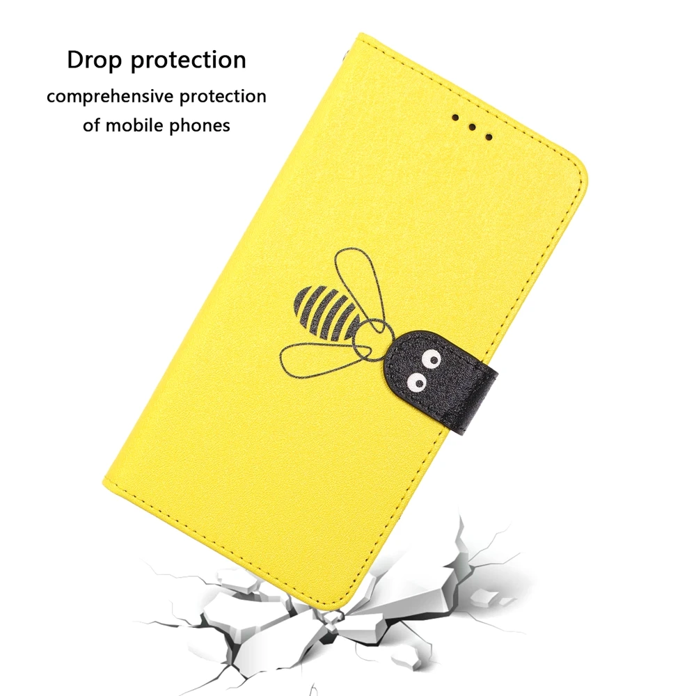 Кожаный флип-чехол для samsung Galaxy M30 M20 M10 A70 A50 A40 A20 A30 A10 S10 плюс S10e A9 (2018) J8J4 пчелы