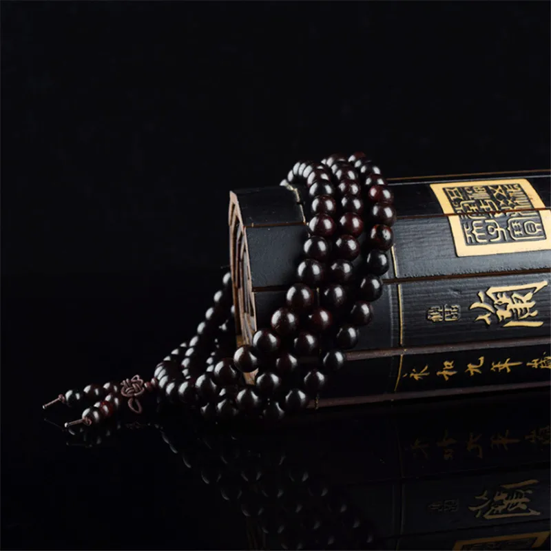 

Rosary Bracelet Men Charms Natural Wood Beads Bracelets For Women Jewelry