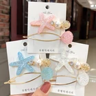 2 шткомплект Морская звезда заколка для волос золотые шпильки с жемчугом заколки милые клипсы головной убор шпильки заколки для волос аксессуары для волос для Для женщин