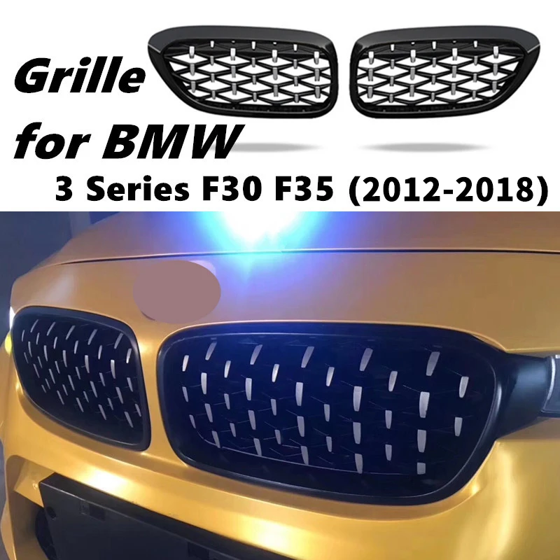 1 пара Глянцевая сетка решетка гриль Подходит для Bmw F30 F31 320I 328I 335I 4 двери 2012