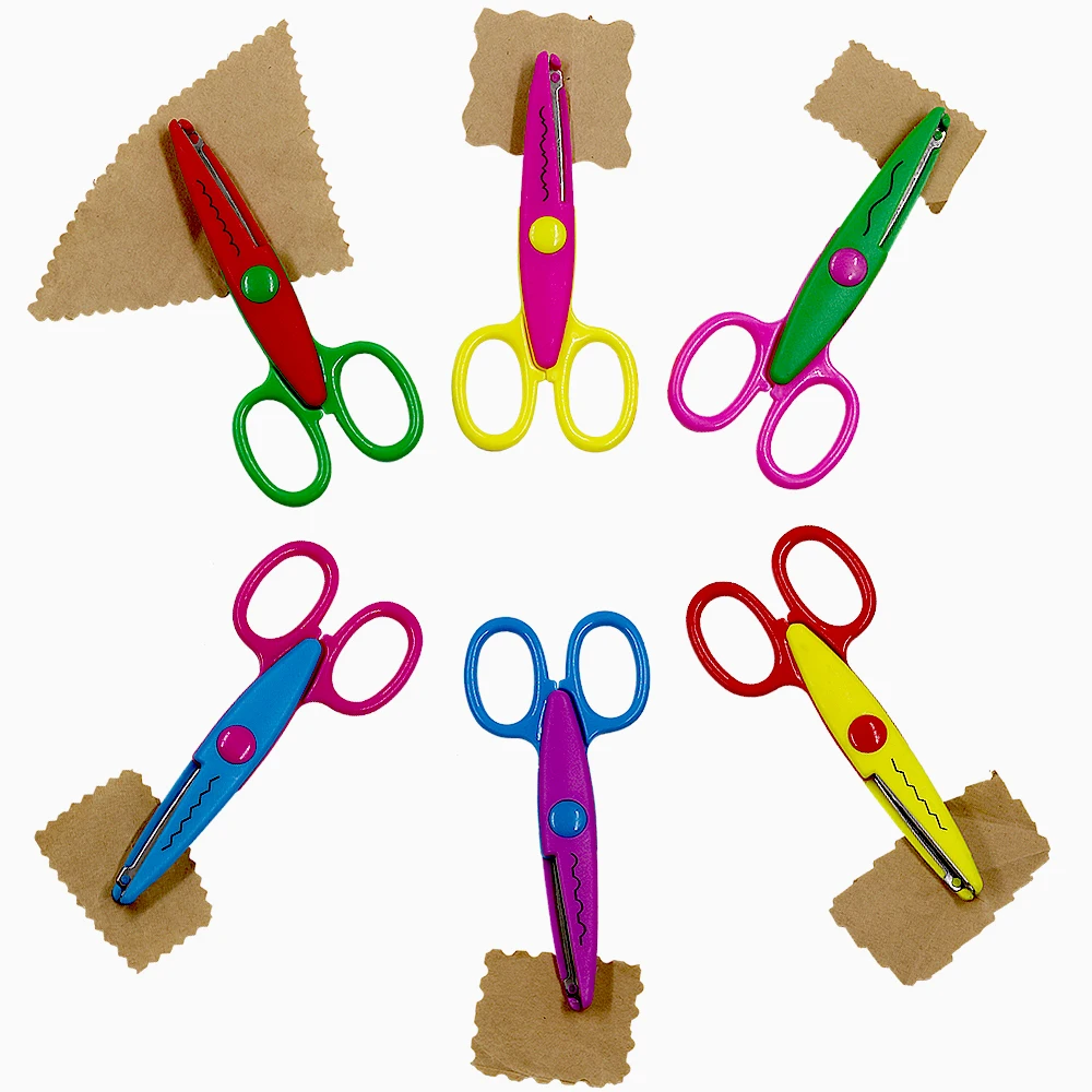 5Pcs/Set Pinking Shears Dressmaking Tailor Scissor Sewing Craft Zig Zag Scissors DIY Decorative Paper Cut Tool Random | Дом и сад