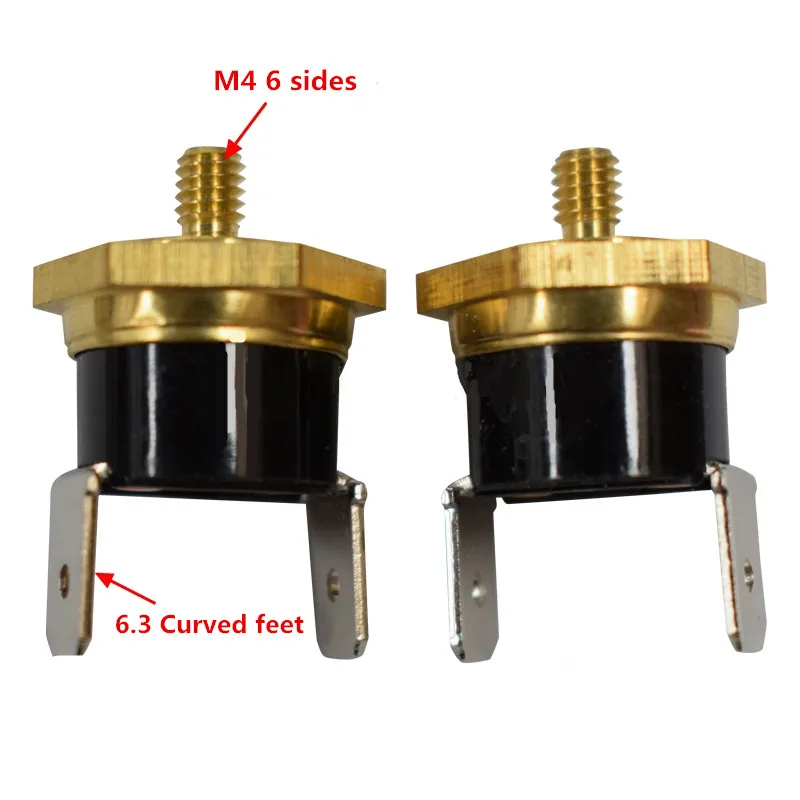 

1 pc Thermostat Ksd301 Six-Sided Copper Head M4 110 Degrees Normally Closed 10a250v Curved Foot Thermal Switch