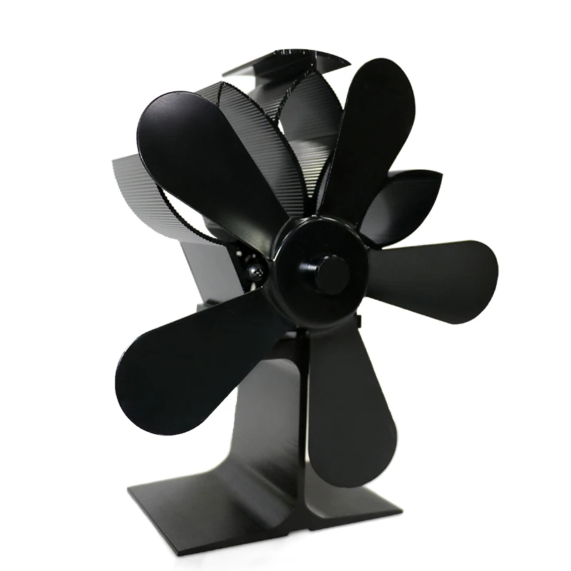 

4 Blade / 5 Blade Black Vertical Fireplace Heat Powered Stove Fan Eco Friendly Quiet Fan Home Efficient Heat Distribution