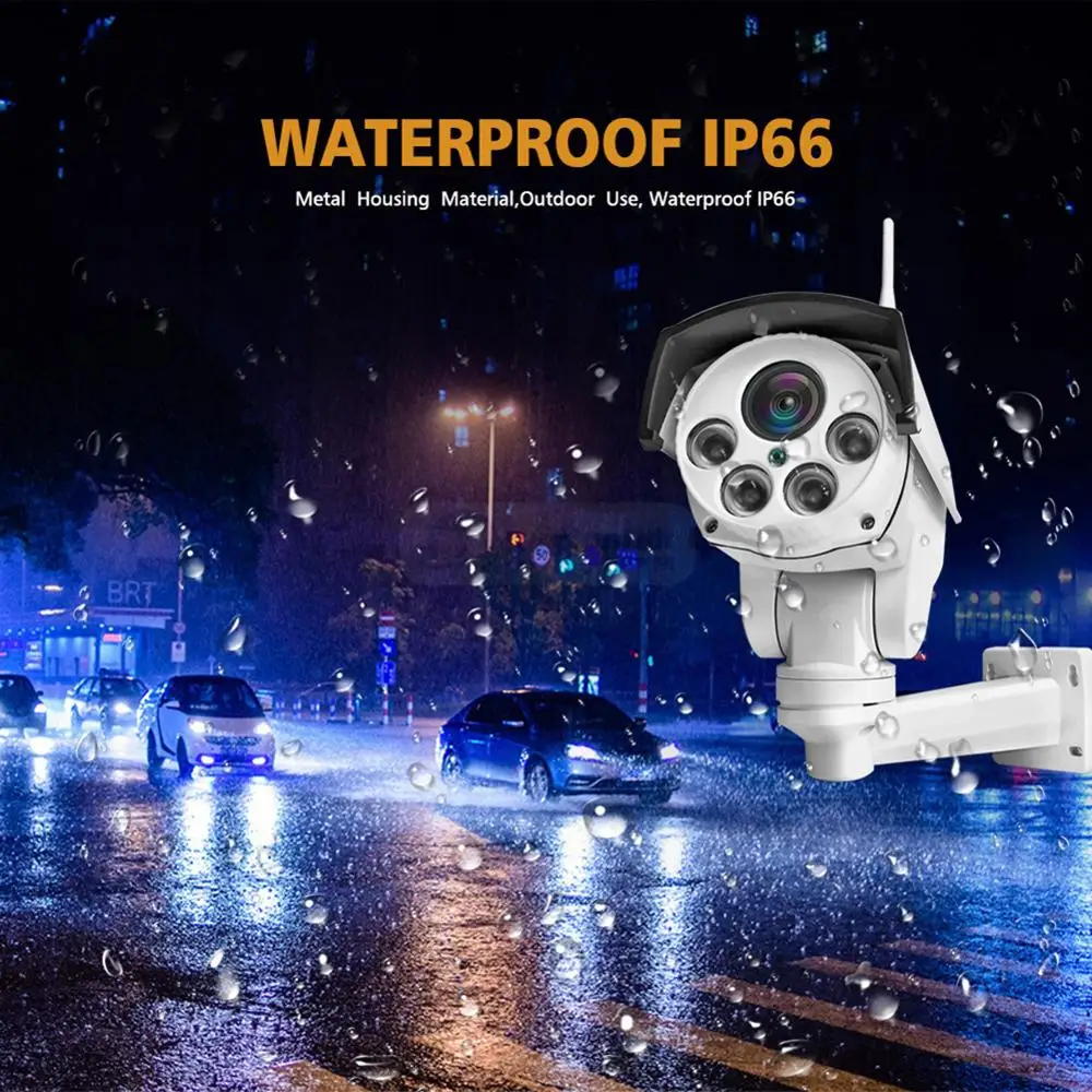 Беспроводная цилиндрическая IP камера HD 5 Мп Wi Fi PTZ зум 5X/10X уличная инфракрасная