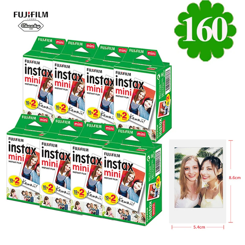 160 sheets Белая пленка для Fuji Instax Mini 9 пленка Фотобумага набор для моментальных фотоснимков пленка для ЖК-дисплея с подсветкой Fujifilm Instax Mini 8/9/25/90/фотоаппаратов моментальной печати 7s 10/20/50 листов - Цвет: 160 sheets