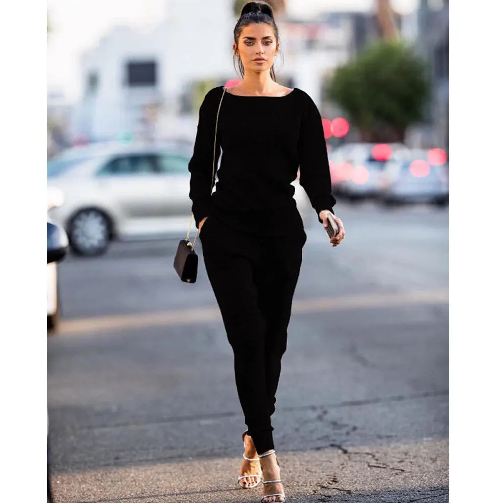 Спортивный костюм Женский Повседневный из 2 предметов модный для бега толстовка