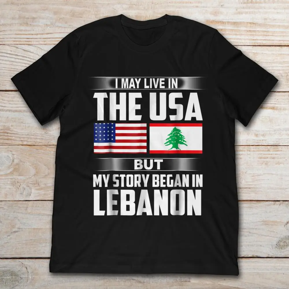Я могу проживать в США но моя история начала Lebanon Футболка мужская футболка с