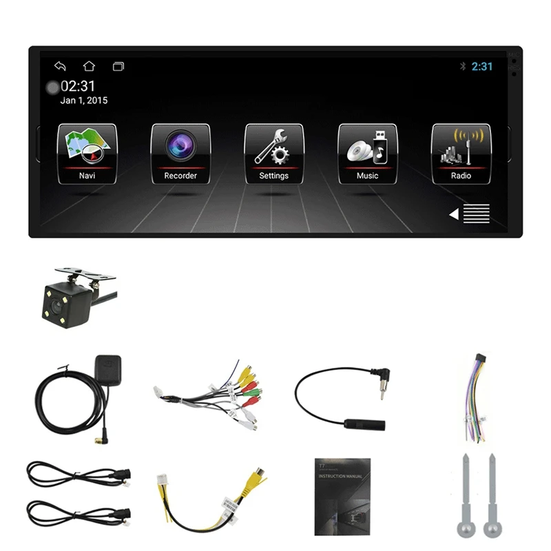 

1Din Android 10,0 Автомобильный мультимедийный плеер с радио 6,9 дюймов экран Bluetooth Mirrorlink WIFI GPS навигация MP5 плеер