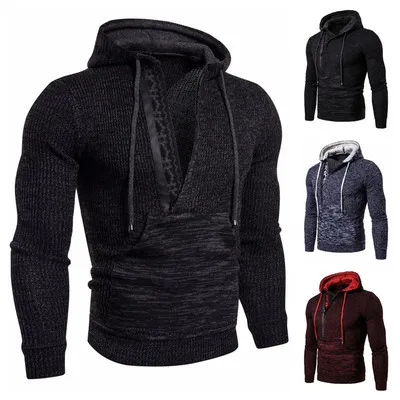 

Sweater Winter 2021 Foreign Trade New Style European and American Men's Diagonal Zipper Hooded Christmas Sweater Sweater Coat