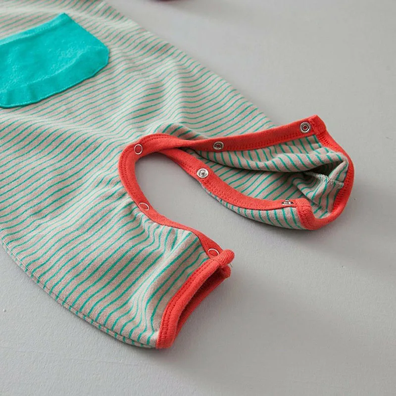 

MILANCEL 2021 Spring Baby Clothes Casual Striped O-Neck Long Sleeve Jumpsuit