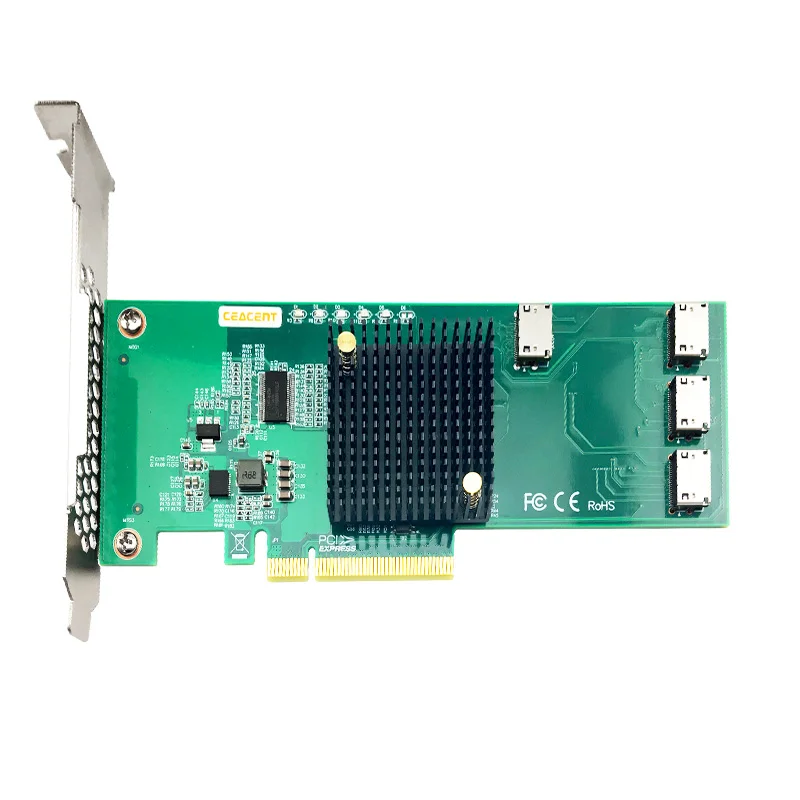 anol4pe08 oculink sff8611 к sff8639 u 2 ssd exp контроллер quadport 12gbs pcie 30 x8 н