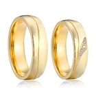 Комплект обручальных колец для пар, позолоченное кольцо для влюбленных, высокой полировки, 14 к, помолвка, для свадьбы, полный размер США от 5 до 15
