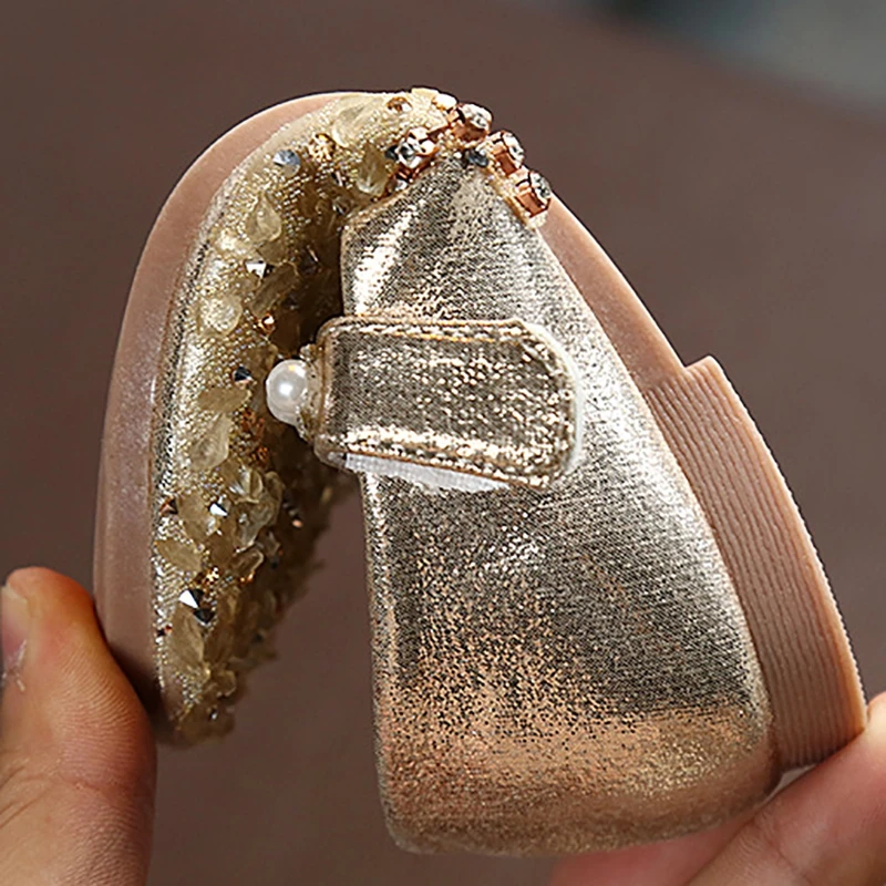 

Autumn Kids Baby Girl Soft Pu Leather Sole Shoes Anti-slip Rhinestone Fashion Baby Casual Walking Shoes 2019