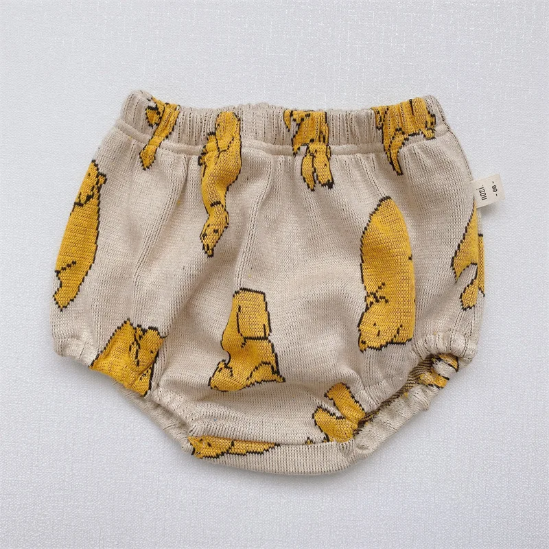 Pantalones cortos de algod&oacute;n con estampado de dibujos animados para beb&eacute;s, pantal&oacute;n informal a cuadros de Pp para beb&eacute;s reci&eacute;n nacidos, para oto&ntilde;o, 2021-3