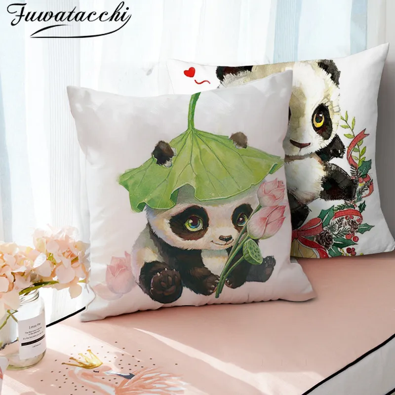 

Fuwatacchi Cute Panda Cushion Cover For Sofa Home Decor China National Treasure Throw Pillow Cover Decorative Pillowcase