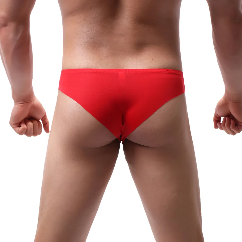 Мужские пикантные трусы однотонное дышащее нижнее белье в стиле пэчворк мягкие