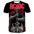 Мужская футболка с 3D-принтом AC DC, летняя брендовая футболка, модная мужская футболка в новом стиле, забавная рубашка для отдыха