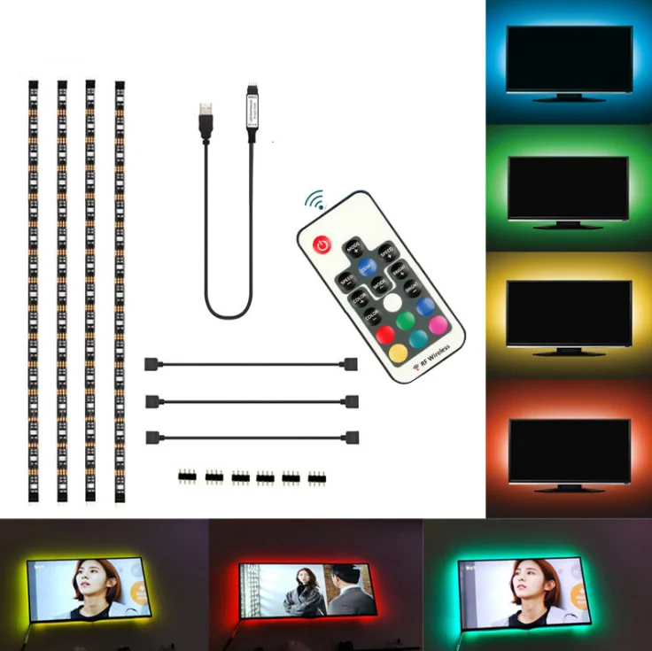 Светодиодная лента RGB для подсветки телевизора 5050 USB Диодная фоновая подсветка 4