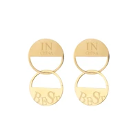 ornapeadia 2021 new fashion ol letter pattern steel skirt style earrings for women empty earrings wholesale jewelry for women