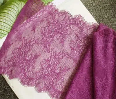 Purple 6 м/лот разноцветные нейлоновые выдалбливают ресницы кружевной отделкой ширина 23 см нижнее белье свадебное платье diy аксессуары для одежды - Цвет: Purple