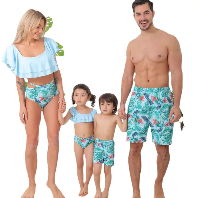 

Boys and girls' Family Parent Child SWIMSUIT SET 2021 summer new family parent child swimsuit pineapple printed beach swimsuit