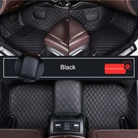 durable leather customized car floor mat for vw cc t roc bora eos up caddy golf polo jetta new beetle passat car accessories