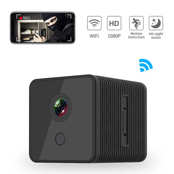 

Mini 1080P HD WIFI Camera Wireless SD Card Remote Control Real-time Viewing Night Video Alarm Push Office Home Security Camera