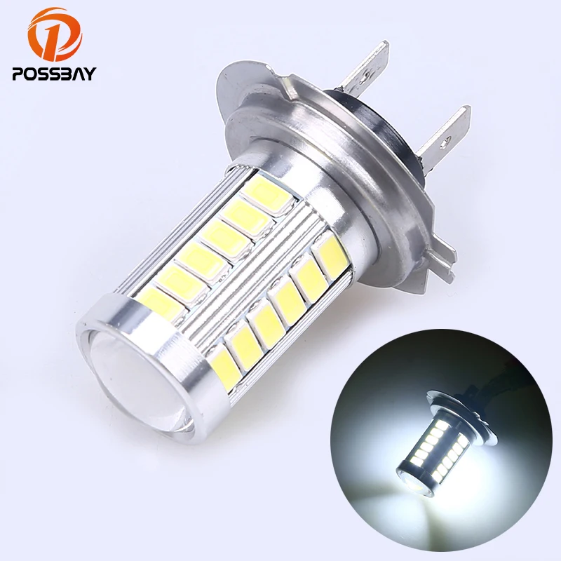 Автомобильные светодиодсветодиодный лампы POSSBAY белые H7 5630 5730 33 SMD для