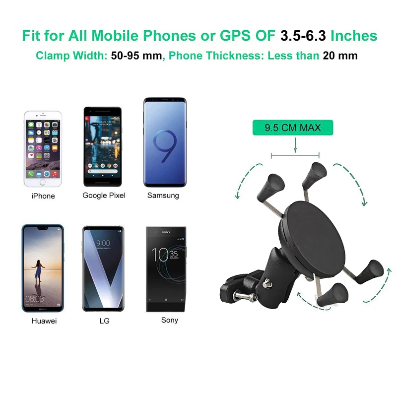 Держатель для мобильного телефона на руль мотоцикла или велосипеда 3 5-6 дюйма |