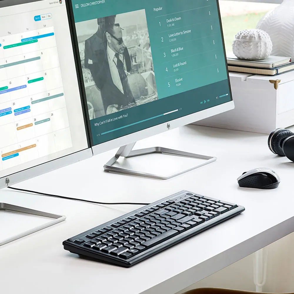 Hp K100 USB Проводная 109 клавиатура для компьютера Эргономичный дизайн офисная