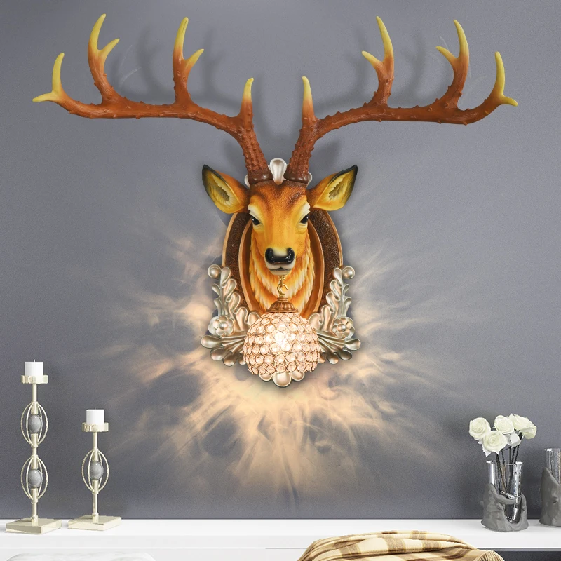 Простой современный настенный светильник с оленем лампа для гостиной спальни