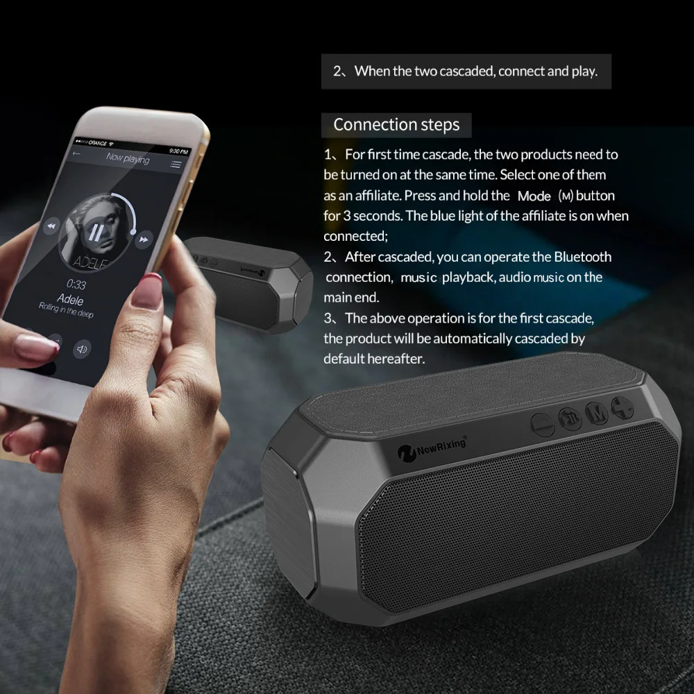 Портативная Bluetooth колонка беспроводной стерео Бумбокс с микрофоном поддержка TF