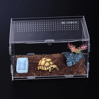 ueetek acrylic transparent reptile box for spider scorpion gecko insect snake tortoise reptile breeding box amphibian supplies