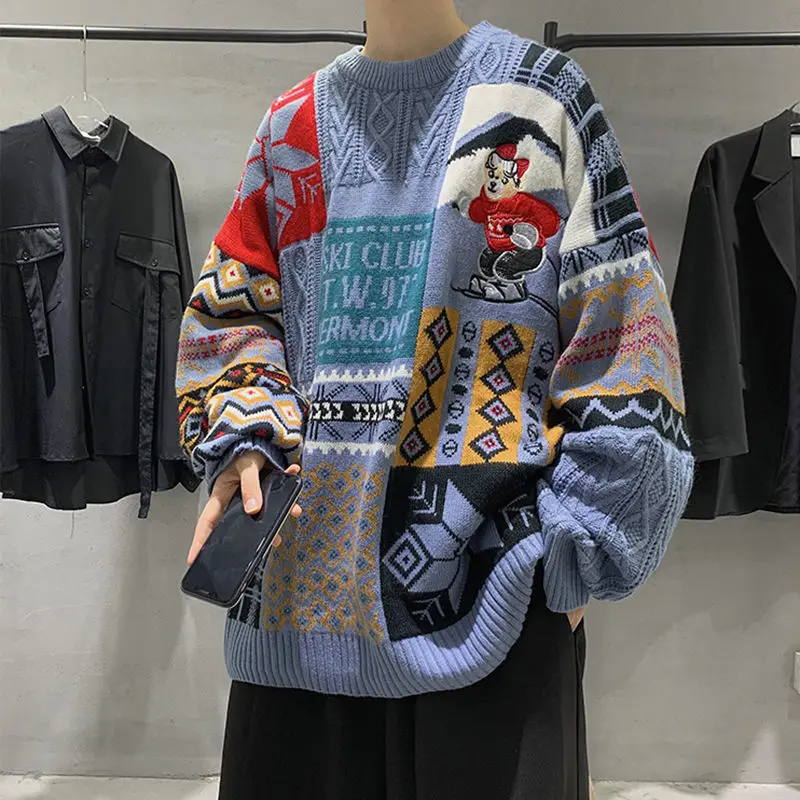 

Bear sweater men's autumn and winter lovers' T-shirt