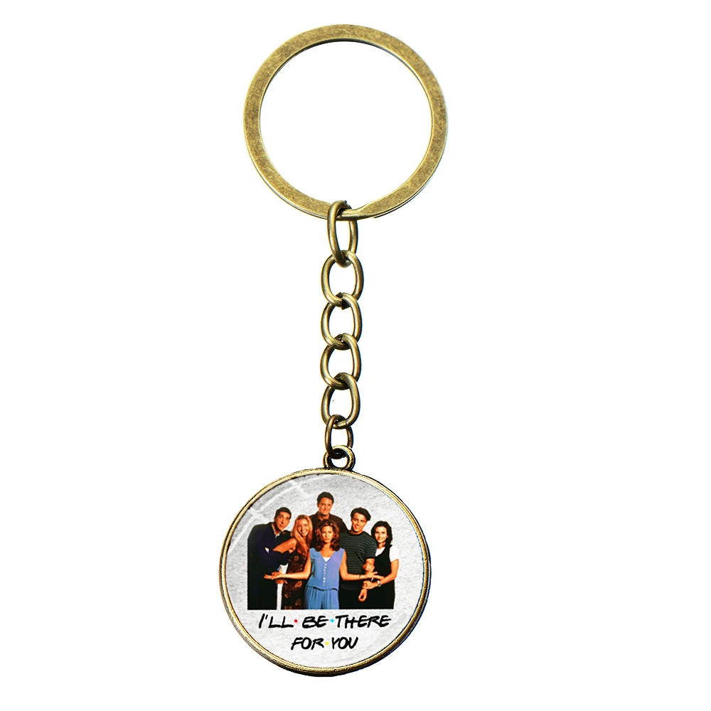 Style 19 SONGDA Newest Friends TV Show Keychain 25th Anniversary Series Cartoon Fun Pattern Glass Dome Pendant Key Chain for Good Friend - Цвет: Style 19