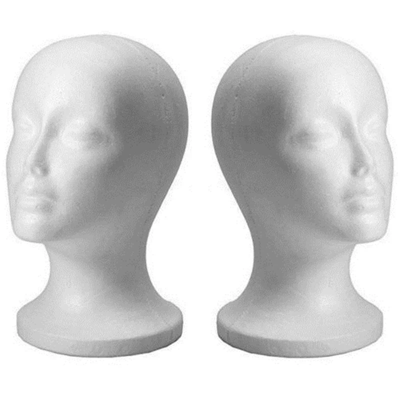 Faroot New Men Styrofoam white Styrofoam foam head model Stand Wig hair hat headset mannequin screen shelf