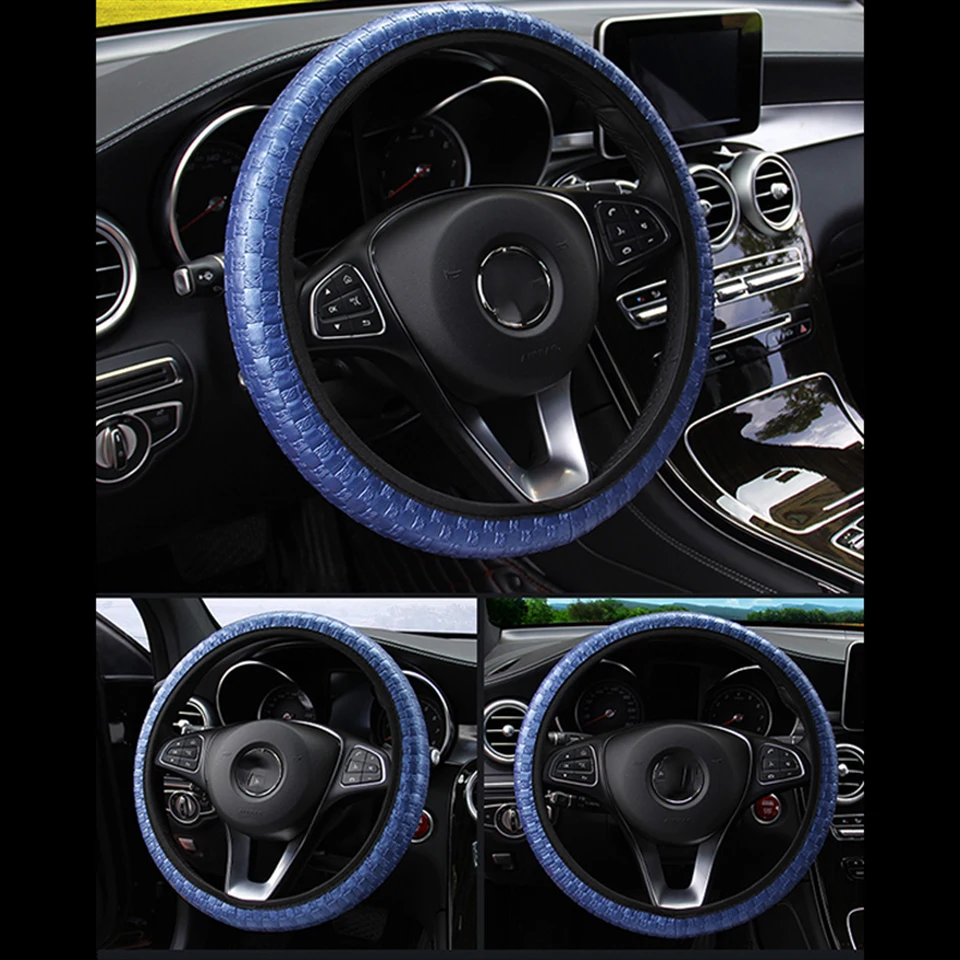Чехол для руля 38 см из кожи и нетканого материала Audi A4 B7 B5 A6 Q5 Honda Civic 2006 2011 подходит